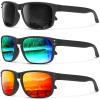 (3 Pack) Grey/Green/Red