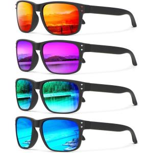 image:imageKALIYADI Mens SunGlasses Polarized SunglassesMen Classic Sunglasses with UV400 Protection for Fishing Golf DrivingIce BlueGreenRedPurplered
