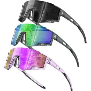 image:imageKALIYADI Polarized KidsSunglasses Sports SunglassesforKids Boys Girls Sun Glasses with UV400 for Running Cycling Age 614A04transparent Blacktransparent Greentransparent Purple
