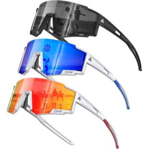 image:imageKALIYADI Polarized KidsSunglasses Sports SunglassesforKids Boys Girls Sun Glasses with UV400 for Running Cycling Age 614A05blackwhiteDark BluewhiteRed