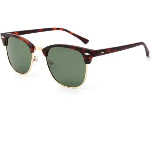 image:imageKALIYADI Polarized Sunglasses for Men and Women SemiRimless Frame Driving Sun glasses UV BlockingA01matte Tortoise  G15  Golden Rim