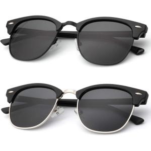 image:imageKALIYADI Polarized Sunglasses for Men and Women SemiRimless Frame Driving Sun glasses UV BlockingA022 Pack Glossy Black  Black  Black Rim  Matte Black  Black  Silver Rim