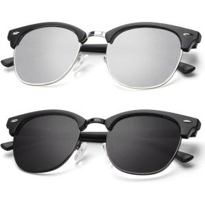 image:imageKALIYADI Polarized Sunglasses for Men and Women SemiRimless Frame Driving Sun glasses UV BlockingA172 Pack Matte Black  Silver  Silver Rim  Matte Black  Black  Black Rim