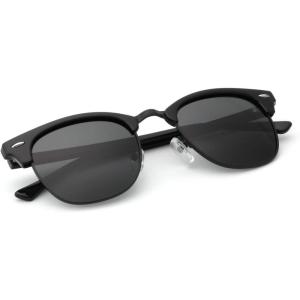 image:imageKALIYADI Polarized Sunglasses for Men and Women SemiRimless Frame Driving Sun glasses UV BlockingC02glossy Black  Black  Black Rim