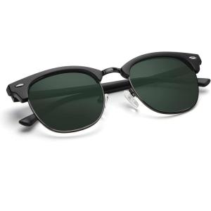 image:imageKALIYADI Polarized Sunglasses for Men and Women SemiRimless Frame Driving Sun glasses UV BlockingC13matte Black  G15  Black Rim