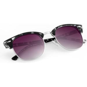 image:imageKALIYADI Polarized Sunglasses for Men and Women SemiRimless Frame Driving Sun glasses UV BlockingC20glossy White Tortoise  Gradient Purple Grey  Silver Rim