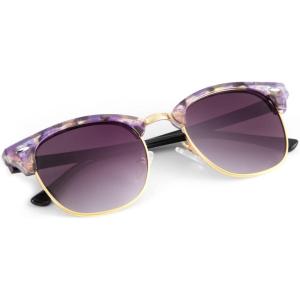 image:imageKALIYADI Polarized Sunglasses for Men and Women SemiRimless Frame Driving Sun glasses UV BlockingC23glossy Purple Pink Tortoise  Gradient Purple Grey  Golden Rim