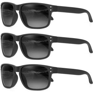 image:imageKALIYADI Polarized Sunglasses for Men and Women Vintage Style Sun Glasses for Fishing Running Driving with UV Protection3 Pack Gradient Grey  Silver Rivet