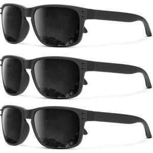 image:imageKALIYADI Polarized Sunglasses for Men and Women Vintage Style Sun Glasses for Fishing Running Driving with UV Protection3 Pack Grey  Black Rivet