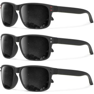 image:imageKALIYADI Polarized Sunglasses for Men and Women Vintage Style Sun Glasses for Fishing Running Driving with UV Protection3 Pack Grey  Black RivetGrey  Silver RivetGrey  Red Rivet