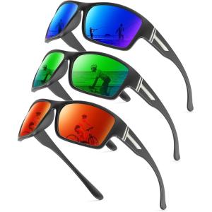 image:imageKALIYADI PolarizedSunglasses Men Sports SunGlasses Men Polarized Sunglasses Women UV400 Protection for Fishing GolfA08dark Bluegreenred