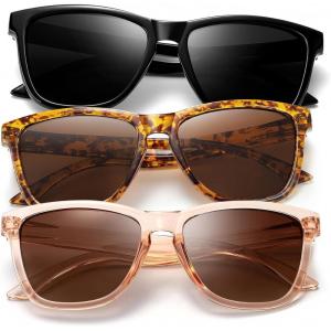 image:imageKALIYADI WomensSunglasses Polarized SunglassesWomens Trendy Retro Sun Glasses with UV Protection for Travel DrivingA09blackBrownGradient Brown