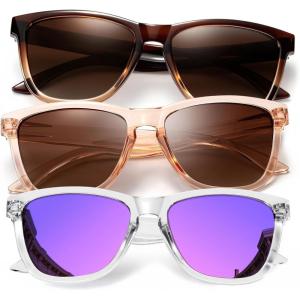 image:imageKALIYADI WomensSunglasses Polarized SunglassesWomens Trendy Retro Sun Glasses with UV Protection for Travel DrivingA21brownPurpleGradient Brown