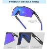 image:imageKALIYADI Polarized SportsSunglasses Men CyclingSunlasses Lightweight Running Sun Glasses UV400 Protection Golf FishingA05blackgreenred
