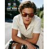 image:imageKALIYADI SunglassesMen PolarizedSunglasses for Men Classic Sun Glasses for Driving Fishing Golf with UV400 ProtectionB05glossyblackice Bluebrown