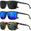 image:imageKALIYADI Polarized Sunglasses for Men and Women Mens Sun Glasses with UV Protection for Driving Fishing Golf 3 Packs3 Pack BlackDark BlueG15