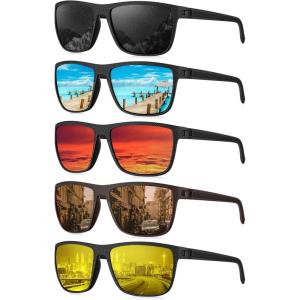 image:imageKALIYADI MensSunglasses Polarized SunGlasses Men Classic Sunglasses for Driving Fishing Golf With UV400 Protection06 BlackIce BlueRedRedBrown