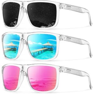 image:imageKALIYADI MensSunglasses Polarized Sunglasses Men Classic Sun Glasses with UV400 Protection for Driving Fishing GolfC12blackCiceblueCsakura Pink