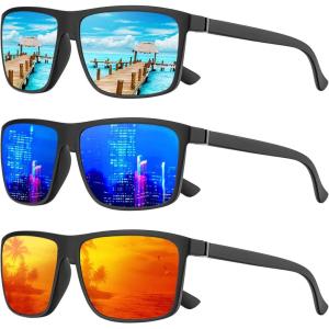 image:imageKALIYADI Polarized Sunglasses for Men and Women Mens Sun Glasses with UV Protection for Driving Fishing Golf 3 Packs3 Pack Ice BlueDark BlueRed