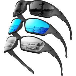 image:imageKALIYADI PolarizedSunglassesMen Sports MensSunglasses Women Sun Glasses with UV400 Protection for Cycling Fishing RunningA06blackice Bluesilver