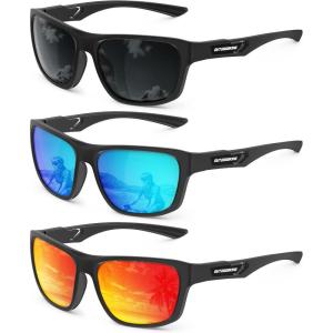 image:imageKALIYADI Sports MensSunglasses Women PolarizedSunglassesMen Sun Glasses with UV400 for Driving Running CyclingB02blackice Bluered