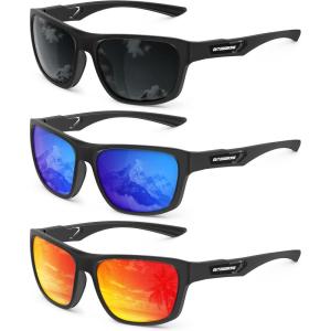 image:imageKALIYADI Sports MensSunglasses Women PolarizedSunglassesMen Sun Glasses with UV400 for Driving Running CyclingB03blackdark Bluered