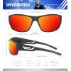 image:imageKALIYADI SunglassesMen Polarized Sports Sunglasses Mens Sun glasses Polarized UV400 Protection Running Cycling OutdoorA03blackDark BlueRed