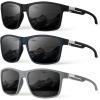 image:imageKALIYADI Sunglasses for Mens PolarizedSunglasses Men Sun Glasses with UV400 Protection for Driving Fishing GolfB21matte Black  Dark Blue  Silver