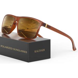 image:imageKALIYADI Sunglasses for Mens PolarizedSunglasses Men Sun Glasses with UV400 Protection for Driving Fishing GolfA02brown
