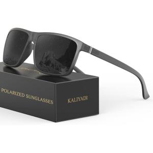image:imageKALIYADI Sunglasses for Mens PolarizedSunglasses Men Sun Glasses with UV400 Protection for Driving Fishing GolfA10matte Gray FrameGun MetalGray Lens