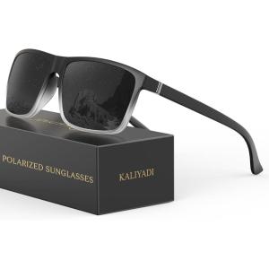 image:imageKALIYADI Sunglasses for Mens PolarizedSunglasses Men Sun Glasses with UV400 Protection for Driving Fishing GolfA13gradient Black FrameGun MetalGray Lens