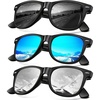 B04-(3 Pack) Glossy Black Frame Black / Blue / Silver Lens