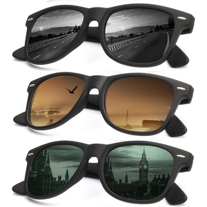 image:imageKALIYADI Sunglasses Men Polarized for Mens and Womens Unisex Sun Glasses for Driving UV ProtectionB113 Pack BlackG15Gradient Brown