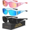 image:imageKALIYADI Polarized SunglassesMen Women FitOverGlasses Wrap Around Womens Sunglasses with UV400 for Driving Fishing GolfB06glossy BlackIce BluePink